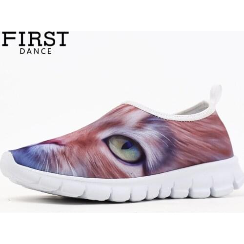 FIRST DANCE Women Flats Leisure Shoes Breathable Customize 3D Animal Prints Ladies Shoes Outdoor Walking Women Flat Shoes Spring