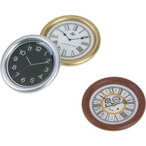 1:12 Scale Resin Dollhouse Miniature Wall Clock Play Pretend Play Furniture Toy Home Decor Accessories Doll House Miniature Toy