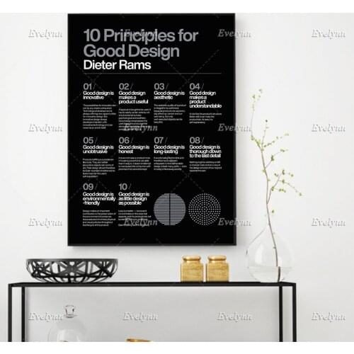 10 Principles For A Good Design, Dieter Rams,Braun,Industrial Design Wall Art Prints Home Decor Canvas Poster Floating Frame