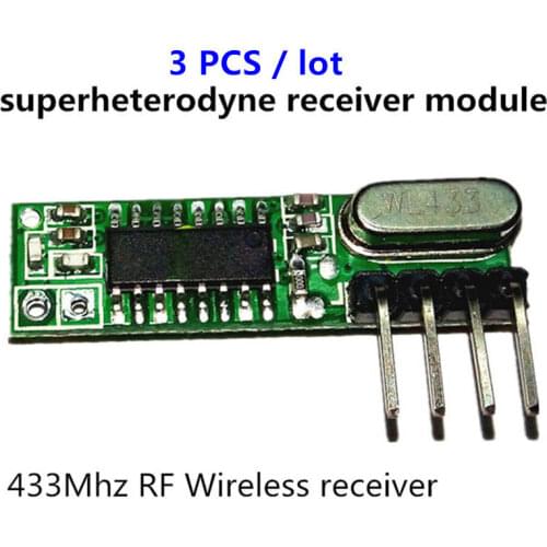3pcs superheterodyne 433mhz rf Wireless receiver Module small size low power For 433 Mhz remote control