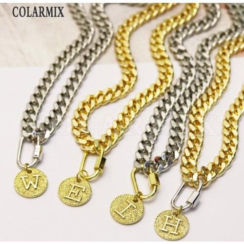 6Strand Punk Hip Pop Wide new design necklace Coin letter charms neckalce gift Thick Chunky jewelry necklace chocker