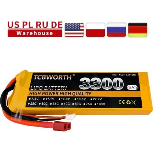3S RC Drone LiPo Battery 11.1V 3300mAh 3S 35C Max 70C Battery 3S FOR RC Airplane Helicopter Tanks Drone Car 3S Batteries LiPo