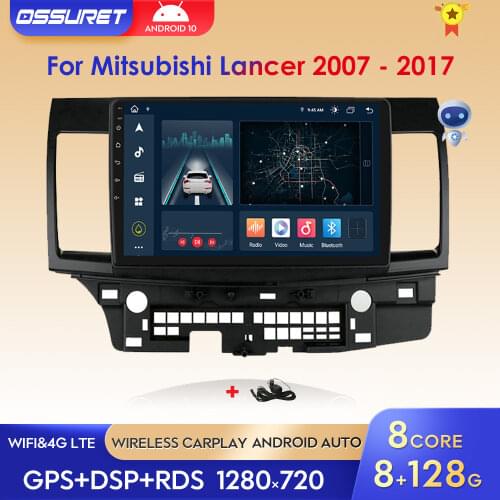 4G + 64G Android 10 For Mitsubishi Lancer 10 2007 - 2013 Car Radio Multimedia Video Player Navigation GPS 2 din NON dvd 4G LTE
