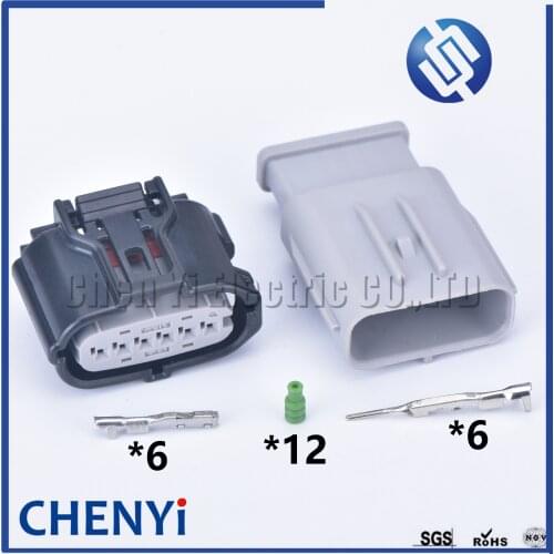 1 set 6 Pin 12831 6189-7100 TS 025 Automotive Accelerator Pedal Connector MAF Reversing Radar Socket For Toyota Subaru Mazda