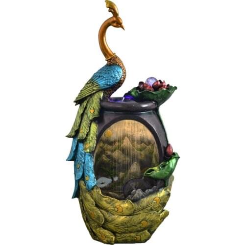 TT Large Floor Chinese Water Fountain Decoration Living Room Interior Water Landscape Fortune Furnishings Decoration OpeningGift