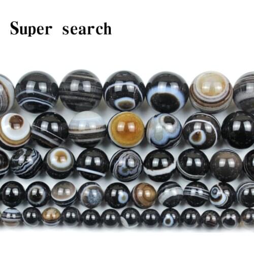 6MM-18MM Tibetan Round Stripes Dzi Natural Sardonyx (Onyx) Agates Stone Beads for Jewelry Making Strand 15 Inch DIY GEM-inside