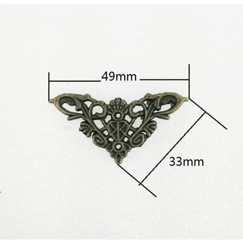 Zinc Alloy Wooden Box Coner,Wine Box Protector,Embellishment Findings Triangle Corners Antique Bronze Hollow Pattern,4Pcs