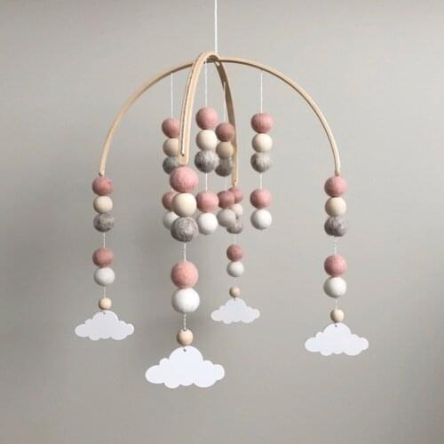 Baby Crib Felt Ball Hanging Toys Pendant Wind Chimes Decorations Gifts For Newborn Nursery Decor