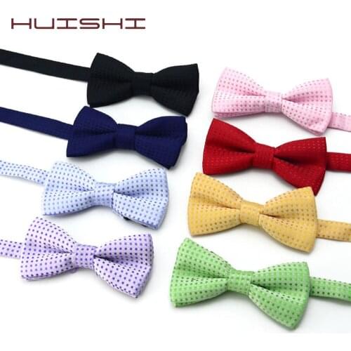 HUISHI Children Fashion Formal Black Bow Tie Kid Classical Dot Bowties Colorful Butterfly Wedding Party Pet Bowtie Tuxedo Ties