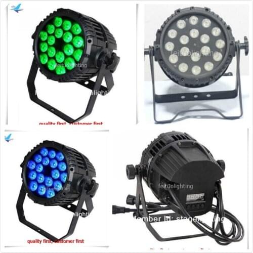 E-8pcs Waterproof IP65 outdoor par led 18x10w rgbw 4 in 1 led par can stage party lighting