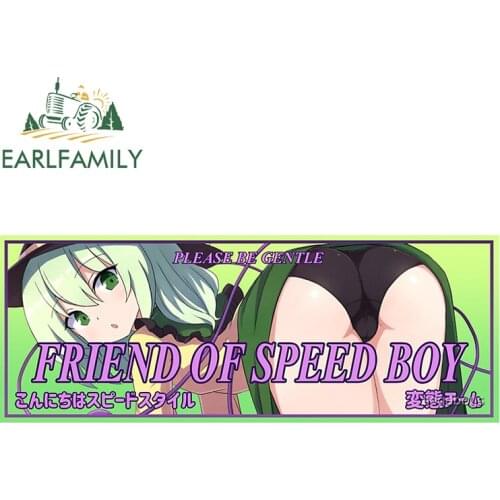 EARLFAMILY 13cm x 10.1cm for Friend of Speed Boy Car Sticker Creative Graffiti Stickers Motorcycle Helmet DIY Window Decal