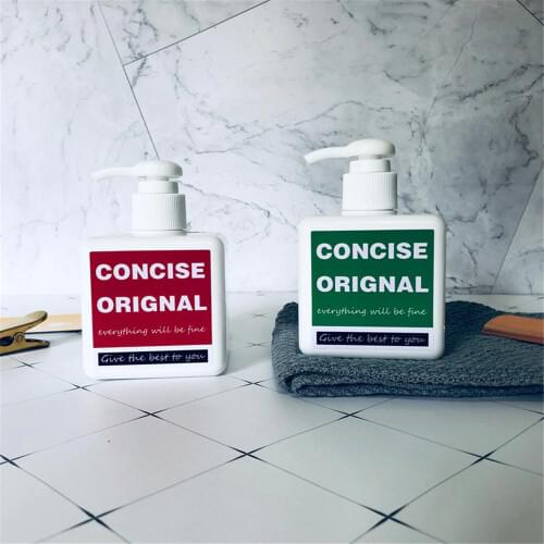 250ml Bath Shampoo Storage Bottle Scandinavian Brown Liquid Lotion Square Bottles Travel Portable White Plastic Soap Dispenser