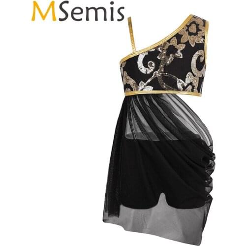 Gymnastic Swimsuit for Girls 2PCS Kids Girls Ballet Dress Gymnastics Leotard Sequins Top with Bottoms for Ballet Lyrical Dress