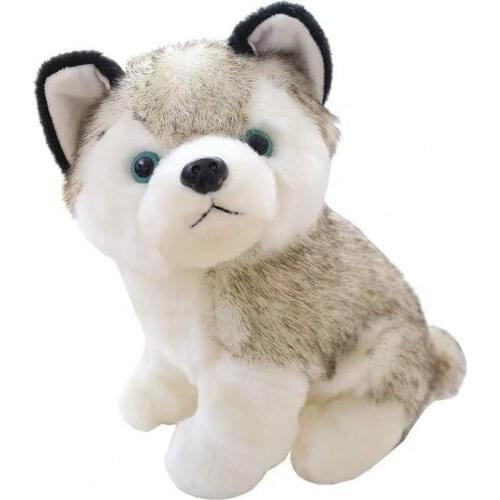 Simulation Husky Plush Doll Toy PP Cotton Stuffed Dog Plush Doll Cute Husky Plush Doll Decoration Childrens Birthday Gifts