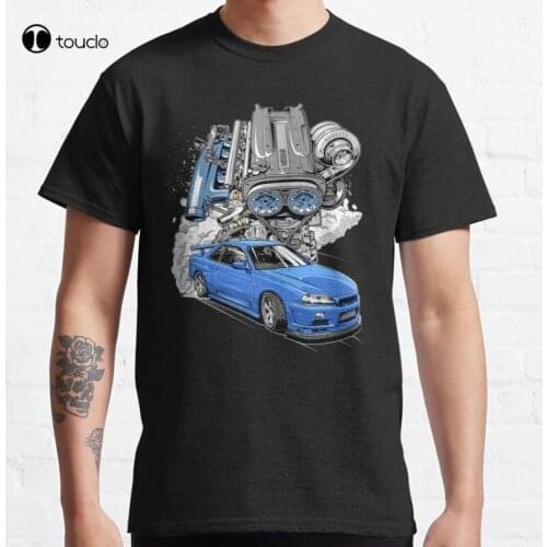 Rb26 Skyline R34 Classic Gtr Engine R32 R33 R34 R35 R31 Hakosuka T-Shirt Cotton Tee Shirt