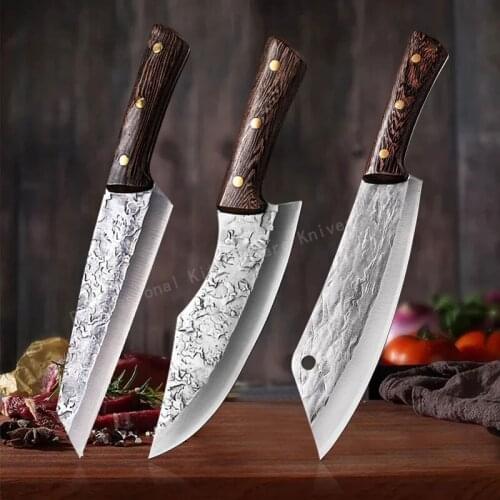 Stainless Steel Boning Knife Meat Cleaver Hand Forged Butcher Knife Outdoor Camping Knife Kitchen Cooking Knife