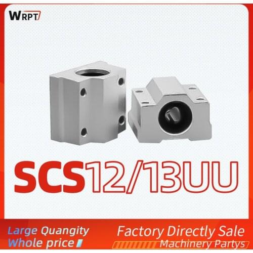 Linear slider bearing, optical shaft seat, guide rod seat, box-type slider SCS 12 13 UU with copper sleeve, straight circle
