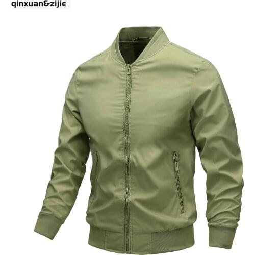 Q&Z New Autumn Winter Mens windbreaker Jackets Men Sports Casual Business Solid Simple Slim Fit Mens Jacket Men Clothing 2021