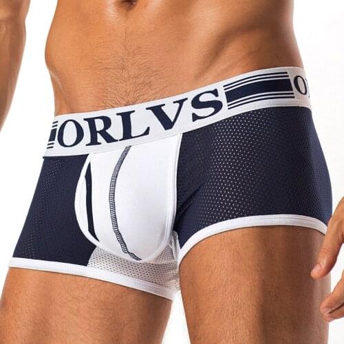 ORLVS Brand 50PC/LOT Wholesale Men Boxers Male Panties Comfortable Underwear Quick Dry Breathable Nylon Quick Dry Men Boxers