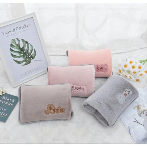 New Faux Rabbit Fur Winter Hand Warmer Rechargeable Charging Electric Hot-Water Bag Hot Water Bottle Water Injection Bag