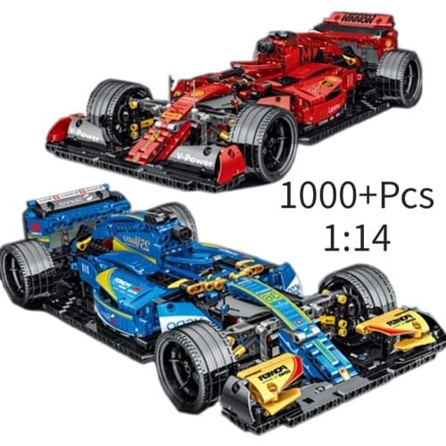 1000+Pcs Large Size Puzzle Hands-on Ability F1 Racing Building Blocks Famous Sports Car Expert-level Plastic Brick Boy Birthday