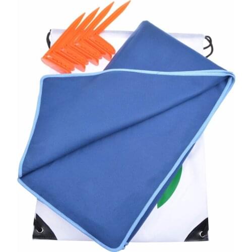 Sunland Microfiber Beach Towel Large Size Sports Swimming Camping Yoga Towel With Stakes Backpack Quick Drying 192cmx160cm