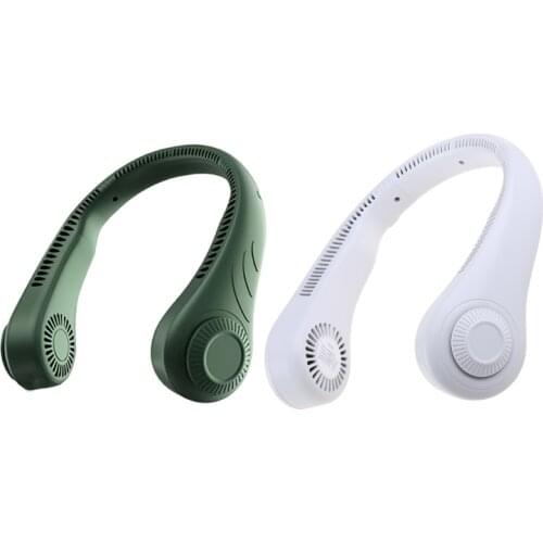Portable Hands Free Neck Fan Lazy Neckband Fan USB Rechargeable Battery Operated Hanging Fan for Outdoor Sports Travel
