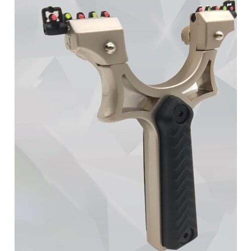 Horizontal Aiming Slingshot Hunting Catapult + G10 Resin Patch Handle Outdoor Shooting Alloy Slingshot 2020 New