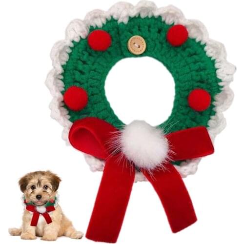 Legendog Christmas Pet Collar Knitted Puppy Collar Dog Bib Cat Collar Pet Scarf Collar Pet Supplies Christmas Pet Accessories