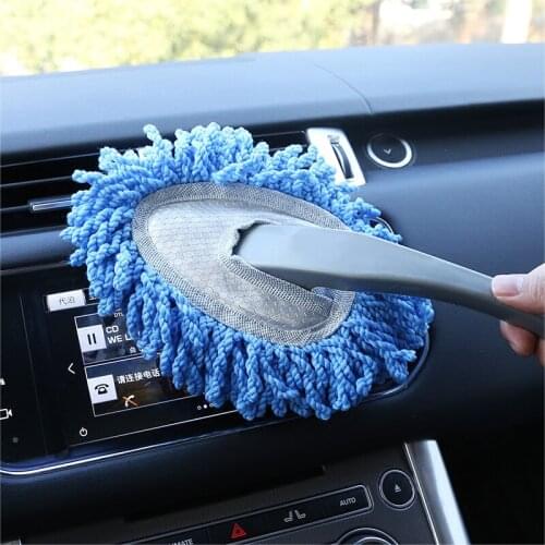 Car cleaning wax drag dust duster sandwiched mop soft brush cleaning tool fiber bristles