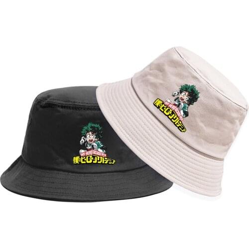 Anime My Hero Academia Student Fisherman Hat Boonie Hat Bucket Hat Casual Outdoor Cap Summer Sun Cap Beach Hat Hip Hop Cap
