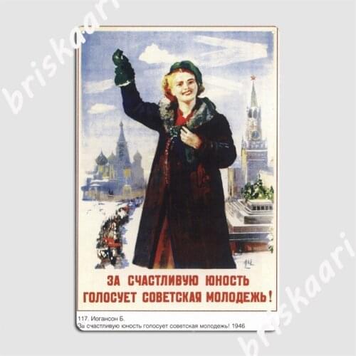 Soviet Propaganda Cccp Communism Metal Signs Wall pub Party Retro Plates Tin sign Posters