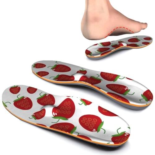 Strawberry Memory Foam Original length High Arch Support Insoles for flat feet Orthotic Inserts Men and Women iFitna