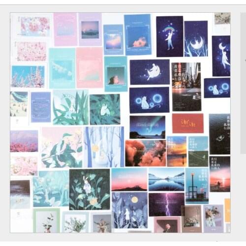 40pcs/pack Vintage flowers plants fantasy sky scenery mountain river sea pantone swatch DIY planner scrapbooking label stickers