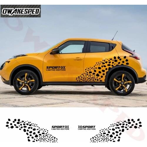 1set Both Side Leopard Print Graphics Decor Stickers For-Nissan JUKE NISMO Car Body Vinyl Decals Auto Door Accessories