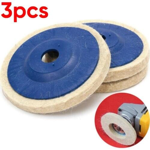 3pcs 100mm 4Inch Wool Buffing Wheel Felt Polishing Disc Pads For 100 Angle Grinder Drill Wheel Polishing Removes Scratches New