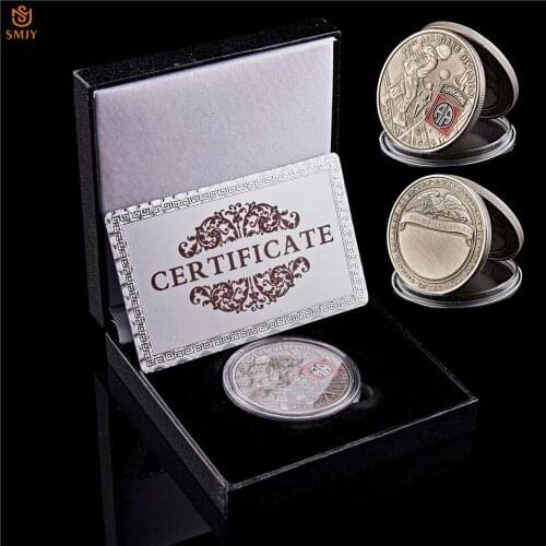 US Army 82nd Airborne Division Military Eagle Glory Bronze Metal Token Challenge Souvenir Coin Collectible Gift W/Luxury Box