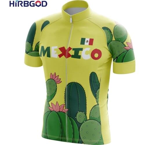 HIRBGOD Quick Dry Short Sleeve Cycling Equipment for Mexico Outdoor Bicycling Sports Shirt Summer Breathable Cactus,TYZ806-01