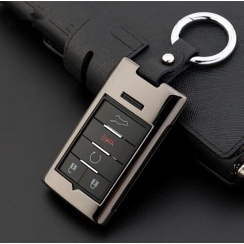 Alloy Car Key Cover For Cadillac Escalade SRX XTS ATSL SLS CTS STS ATS BLS Smart Keyless Entry Remote Fob Case Keychain Bag