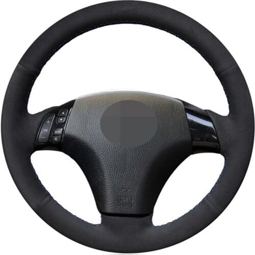 Car Steering Wheel Cover DIY Hand-stitched Black Suede For Mazda 3 Axela 2004-2009 Mazda 5 2004-2010 Mazda 6 Atenza Mazda MPV