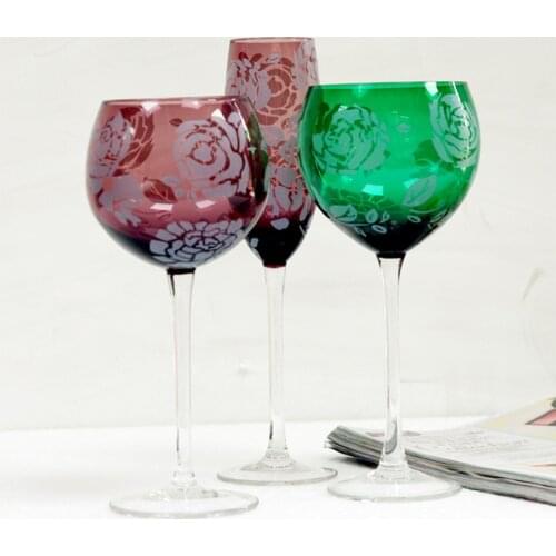 Stained Glass Goblet Red Wine Glass Personality Large Crystal European Style Wine Champagne Glass cup creative Home DrinkWare