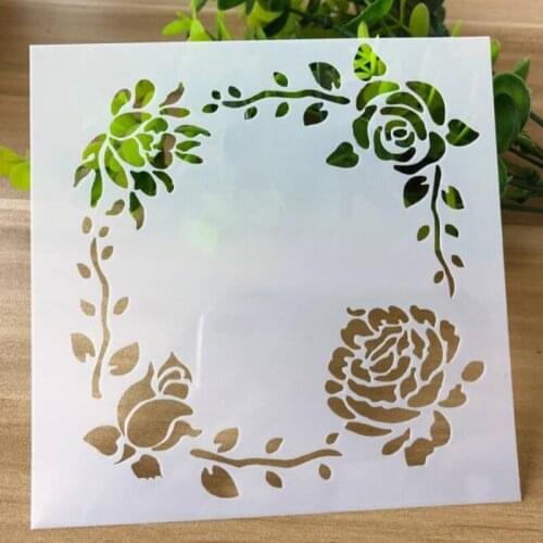 DIY Reusable Wreath Stencil For Wall Painting Scrapbooking Stamping Stencil Bullet Journ Embossing Paper Card Flower Template