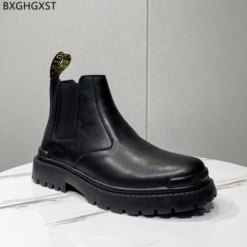 Designer Winter Boots Men Black Motorcycle Shoes for Man 2021 Chelsea Boots Men Shoes Leather Ankle Boots for Men Male Chaussure