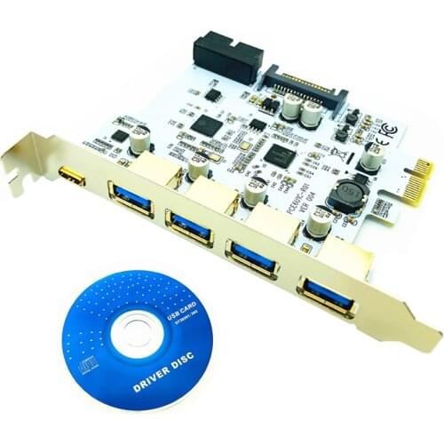 USB 3.1 Type C PCIe Expansion Card PCI-e to 1 Type C + 4 Type A 3.0 USB Adapter PCI Express Riser Card with USB 19pin Connector