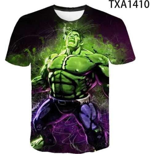 Hulk 2021 New Summer 3D T-shirt Mens Casual Streetwear Boys Girls Fashion Ladies Childrens Printed T-shirts Cool Tops T-shirts