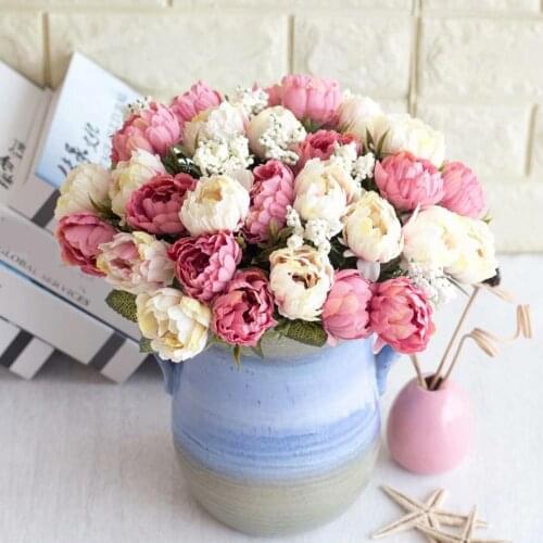 1Pc Artificial Flower Peony Flowers Bouquet Fake Flowers Home Garden Stage Wedding Arrangement Party Decor Decoration