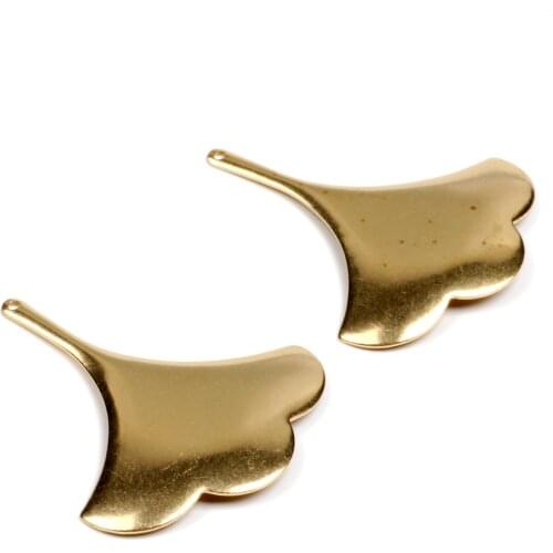 Brass Leaf Charms, Raw Brass Earrings Finding,Raw Brass Pendant,Petal shaped Earring Brass Charm,Jewelry Supplies,37x31mm-RB1324