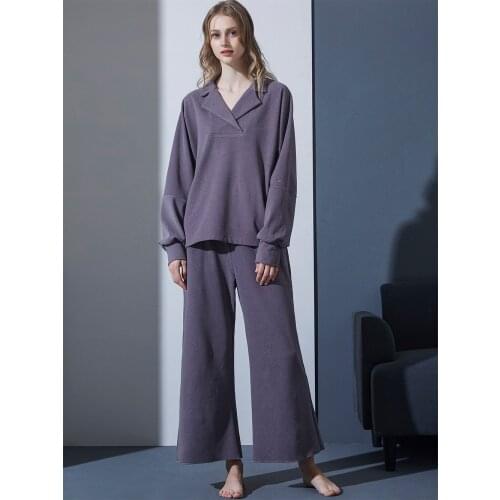 Fashion Warm Women Pajamas Pyjama PijamaSet Autumn Winter Home Lounge Clothes Suit DE Velvet Sweater Nightwear Ladies Sleepwear