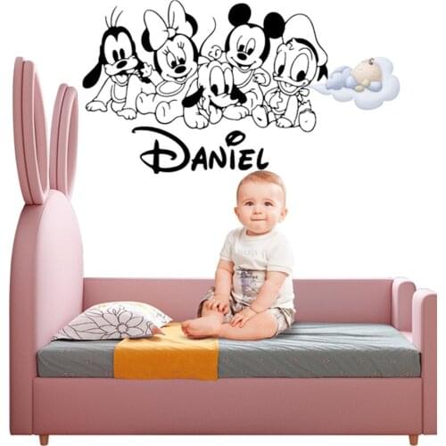 Cartoon Mickey Minnie Baby Wall Stickers for KIds Rooms Decoration Animals Lovely Family Sticker Mural Peel and Stick Wallpaper