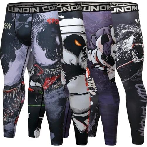 Mens Gym Trousers Compression Leggings Sport Training Pants Men Running Tights Trousers Men Sportswear Quick Dry Jogging Pants